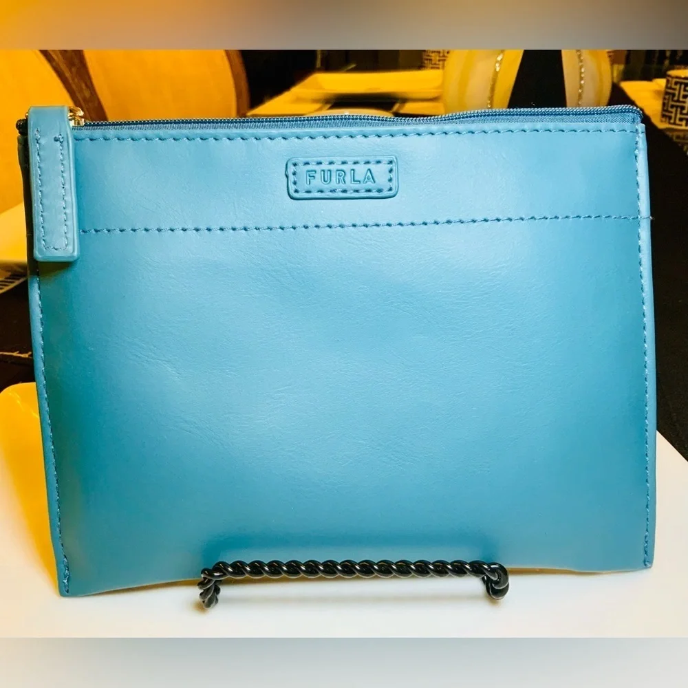 Furla Eve Airline Travel Zip Pouch Cosmetic Bundle New